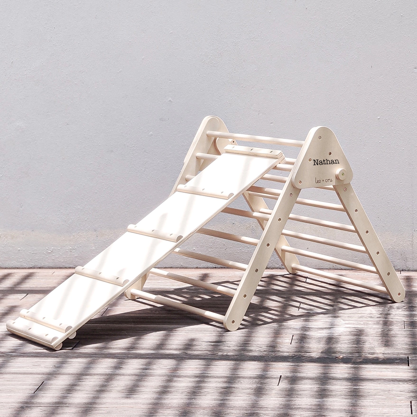 Foldi Pikler Climber Natural + Reversible Slide