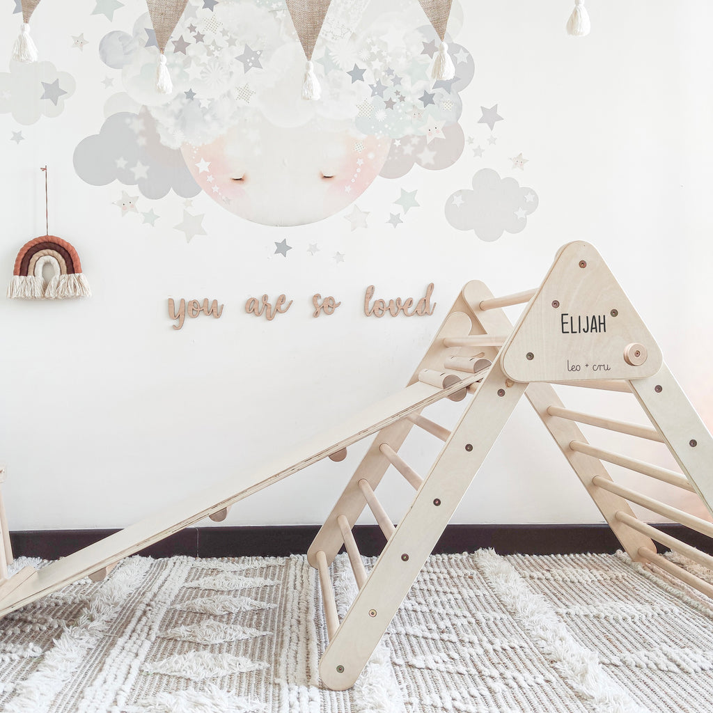 Foldi Pikler Climber Natural + Reversible Slide